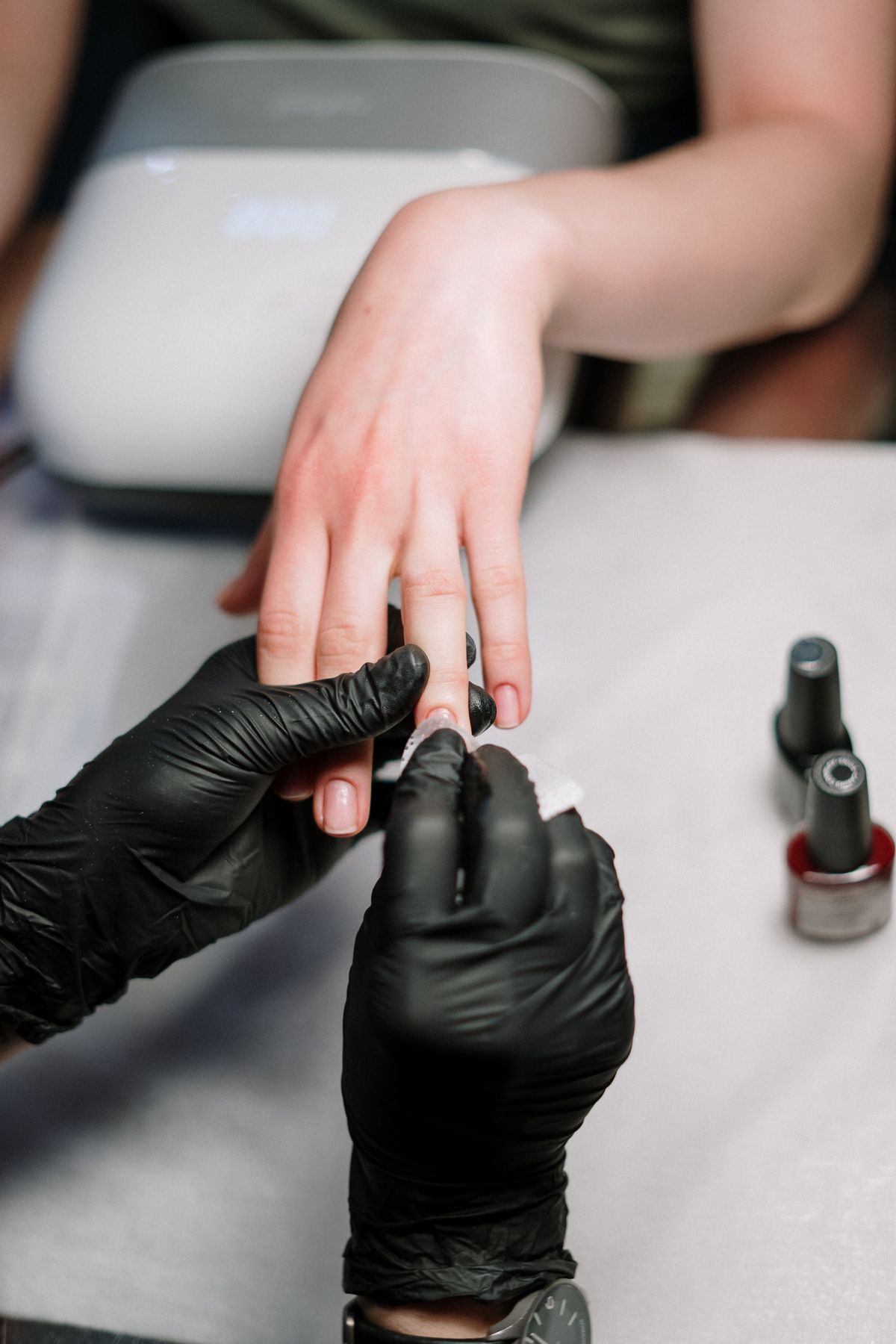 Manicure in progress at Elise Nails, Fair Oaks